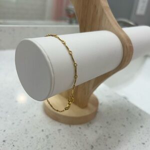 Gold bar chain daped detail thin dainty bracelet timeless jewelry✨